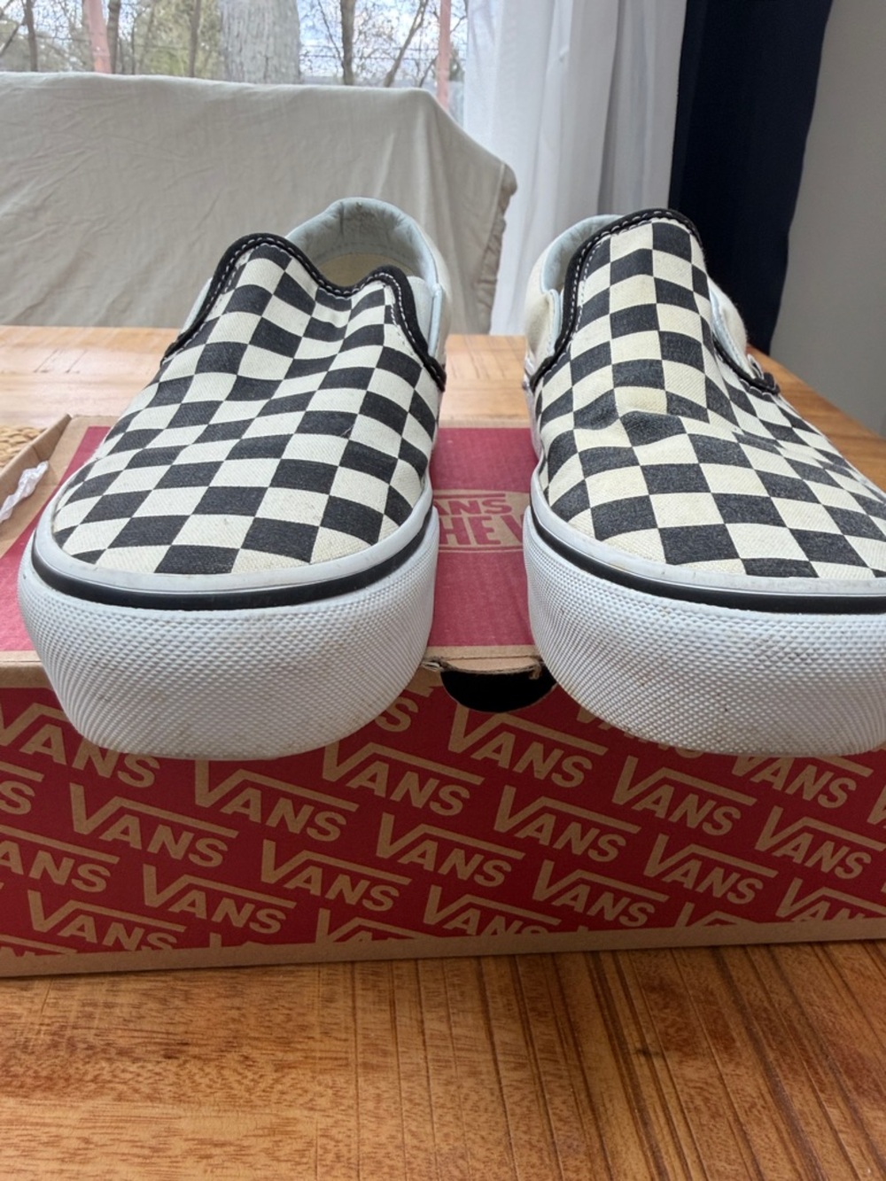 Vans Checkerboard Slip-On Sneakers - Black & White - Picture 2 of 5